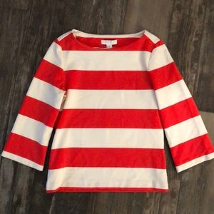 Red Sailor stripe 3/4 sleeve top